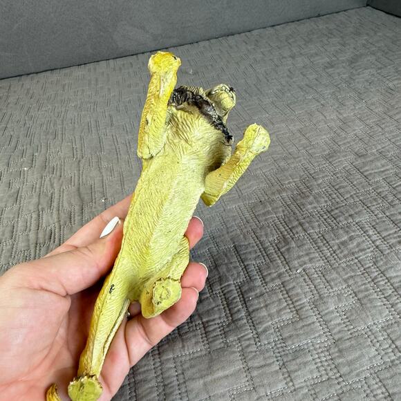 Vintage Toy Animal Lion Figure 90s 80s Plastic Rubber PVC Yellow Roaring - Picture 7 of 9
